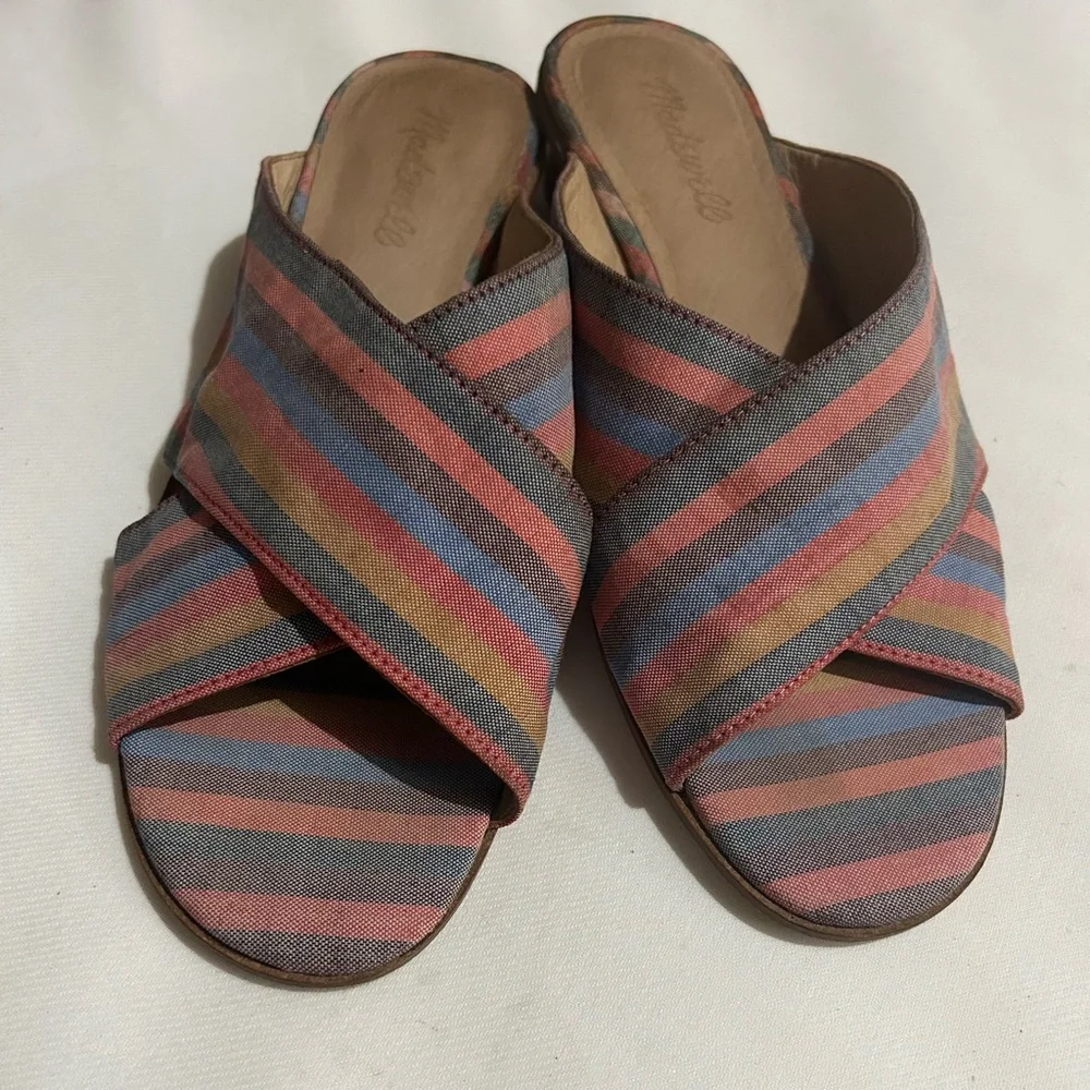 Madewell the Ruthie crisscross striped mules - Picture 9 of 11